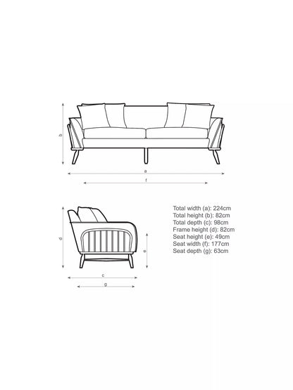 ercol for John Lewis Hexton Large 3 Seater Sofa Vintage Ash Leg Boucle Natural