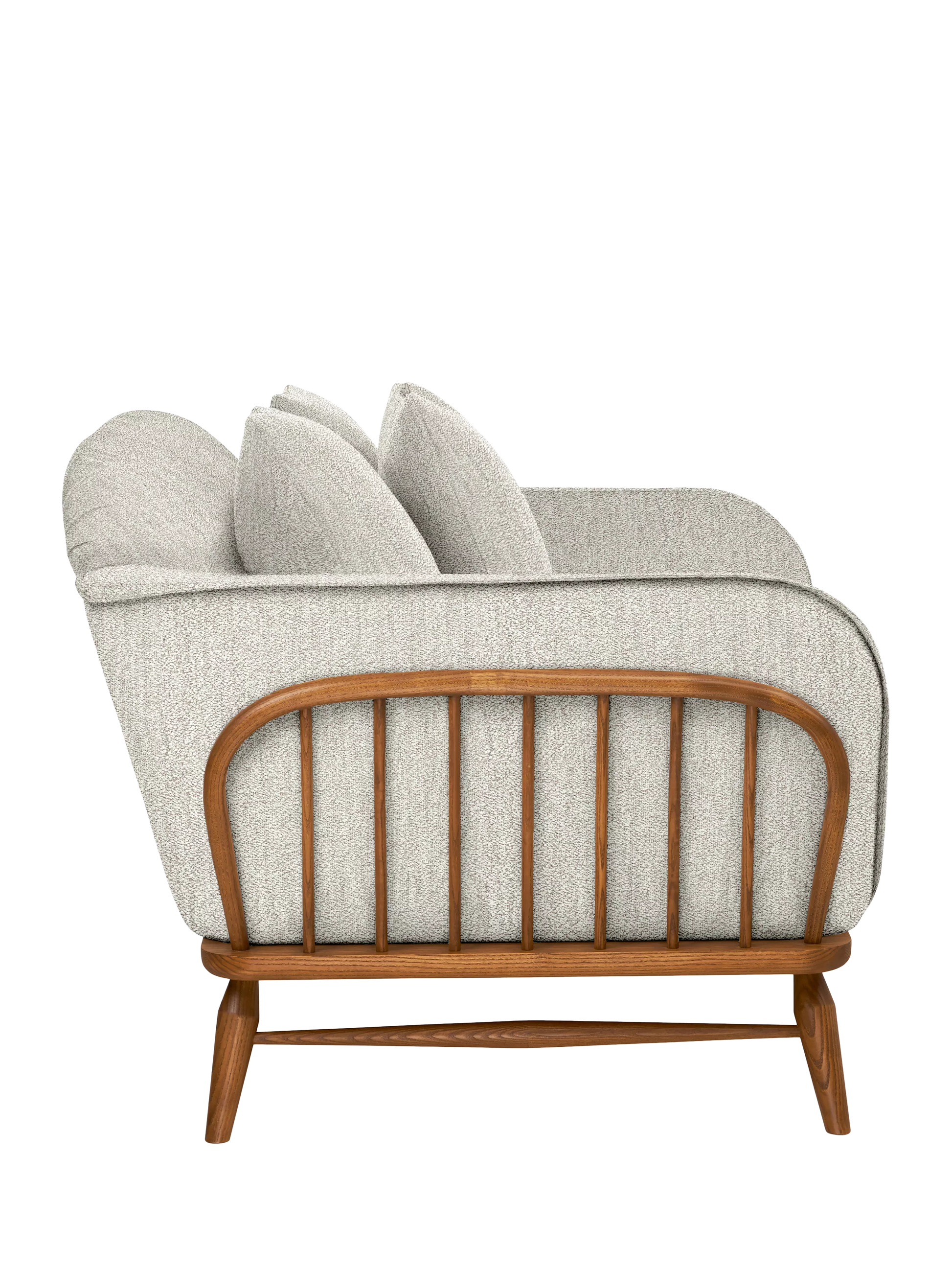 ercol for John Lewis Hexton Large 3 Seater Sofa Vintage Ash Leg Boucle Natural