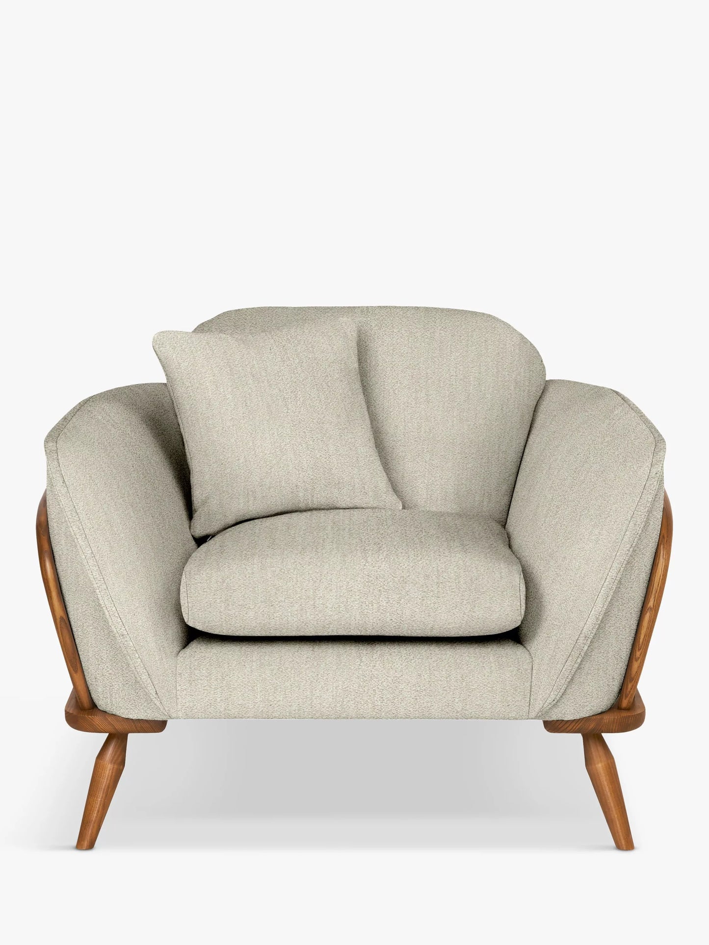 ercol for John Lewis Hexton Armchair, Vintage Ash Leg, Boucle Natural