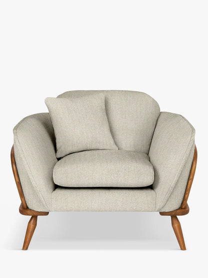 ercol for John Lewis Hexton Armchair, Vintage Ash Leg, Boucle Natural