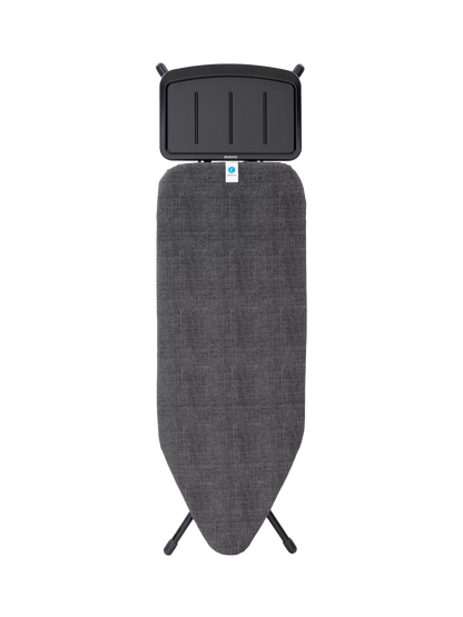 Brabantia Ironing Board C, 124 x 45cm, Solid Steam Unit Holder - Denim Black