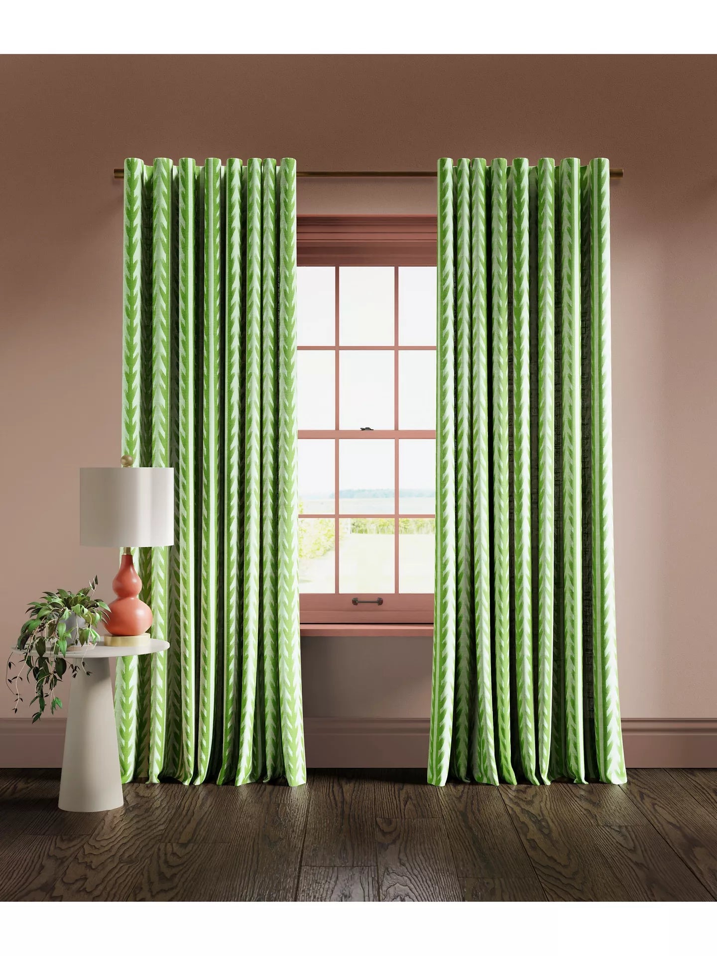 Harlequin x Sophie Robinson Sticky Grass Pair Lined Multiway Curtains, Emerald  W167 x Drop 137cm