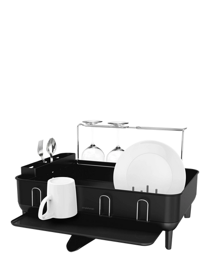 Simplehuman Steel Frame Dish Rack, Matte Black Steel