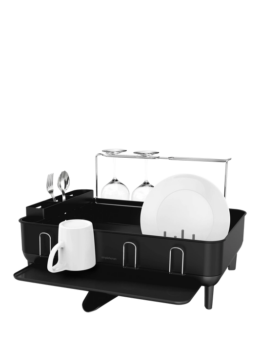 Simplehuman Steel Frame Dish Rack, Matte Black Steel