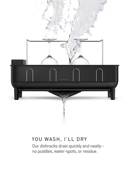 Simplehuman Steel Frame Dish Rack, Matte Black Steel