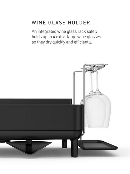 Simplehuman Steel Frame Dish Rack, Matte Black Steel
