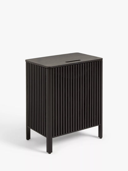 John Lewis Slatted Bathroom Laundry Bin Slate Black