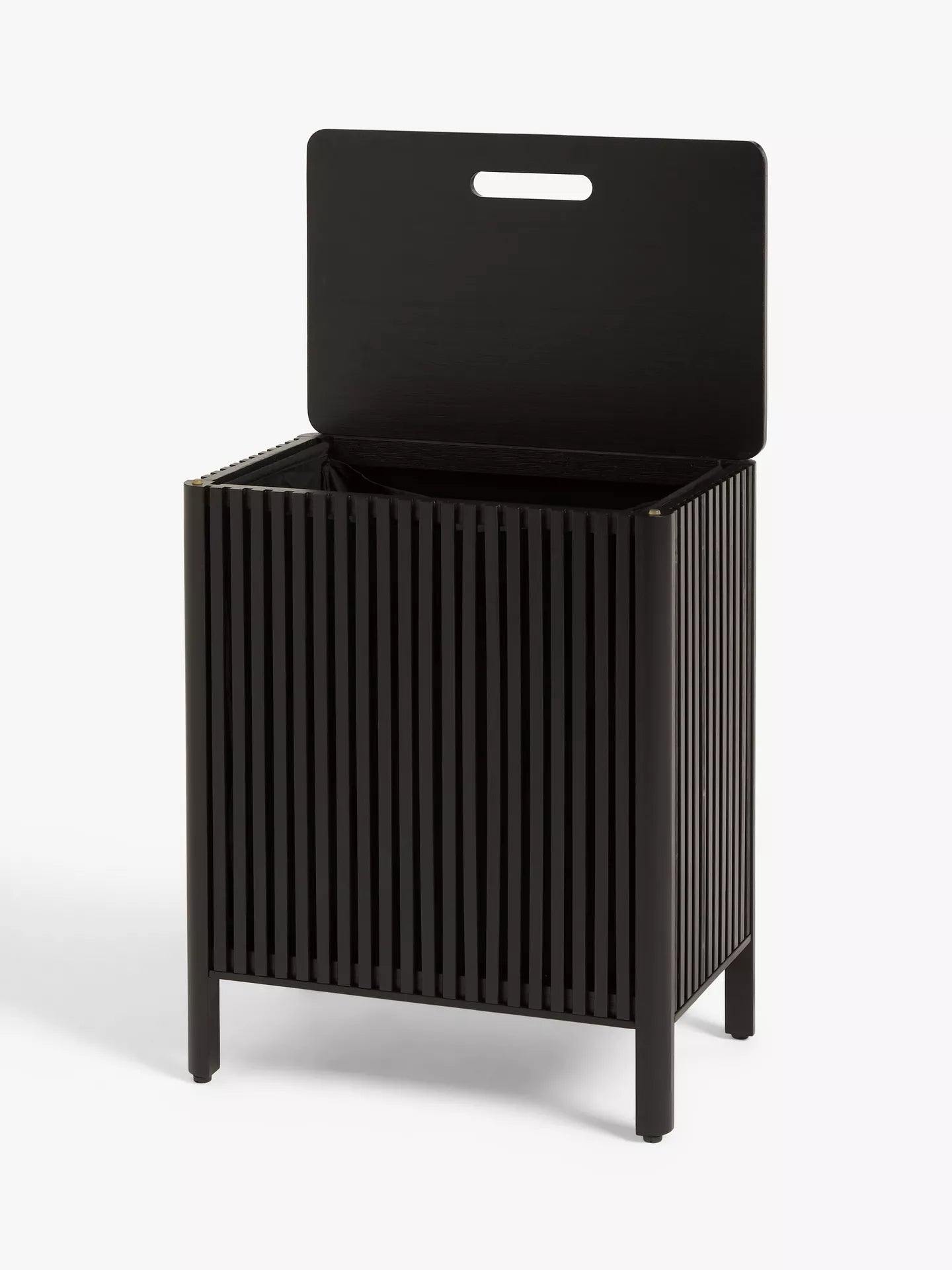 John Lewis Slatted Bathroom Laundry Bin Slate Black