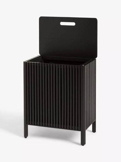 John Lewis Slatted Bathroom Laundry Bin Slate Black