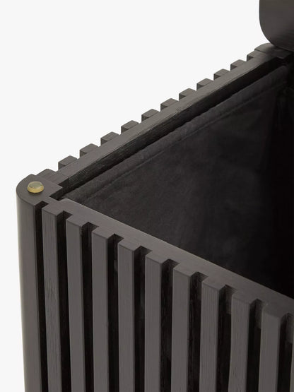 John Lewis Slatted Bathroom Laundry Bin Slate Black