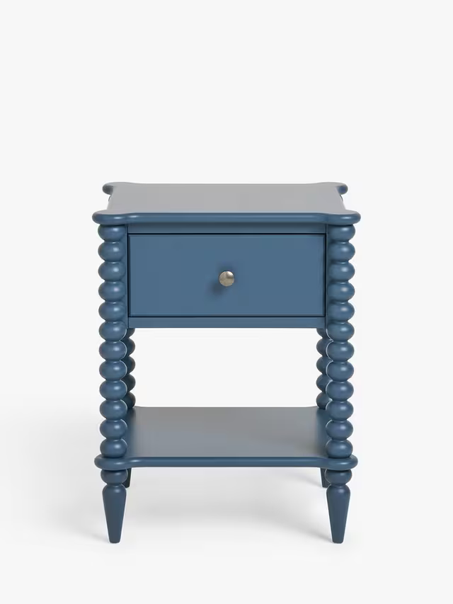 John Lewis Bobbin Bedside Table Blue
