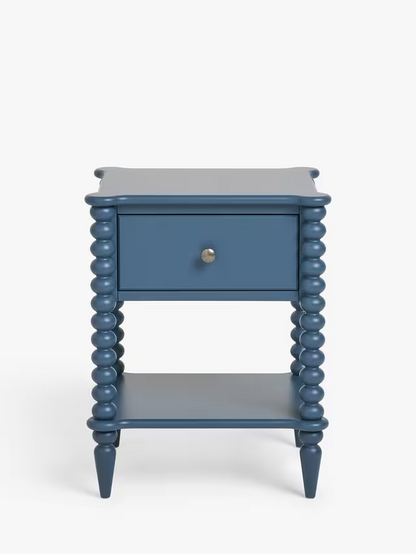 John Lewis Bobbin Bedside Table Blue