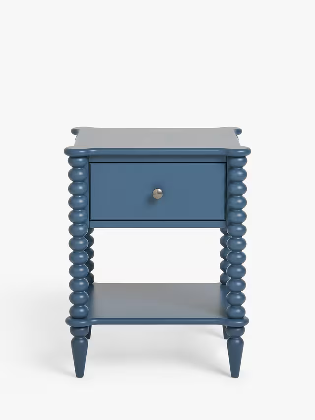 John Lewis Bobbin Bedside Table, Blue