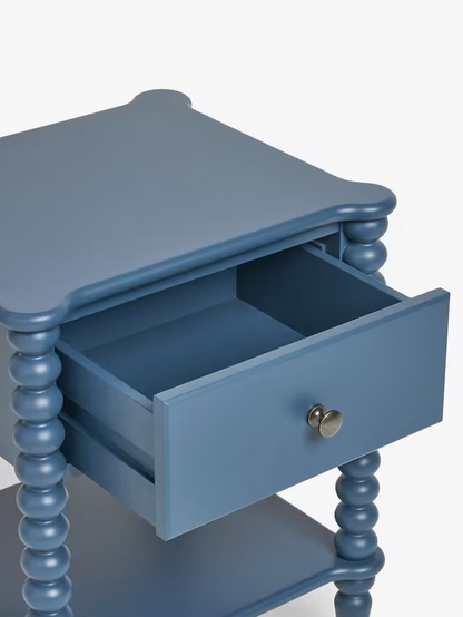 John Lewis Bobbin Bedside Table Blue