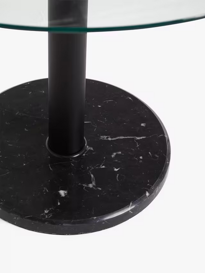 John Lewis Enzo 4 Seater Marble Dining Table, 100cm, Black