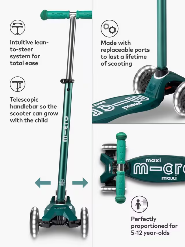 Micro Scooters Maxi Eco LED Scooter, Green
