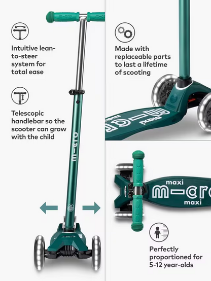 Micro Scooters Maxi Eco LED Scooter, Green