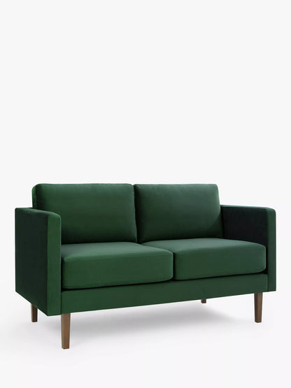 John Lewis Eavis Small 2 Seater Sofa, Dark Leg, Bottle Green Smooth Velvet