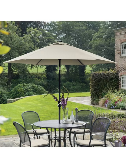KETTLER Wind-Up Garden Parasol 2.5m Stone Taupe