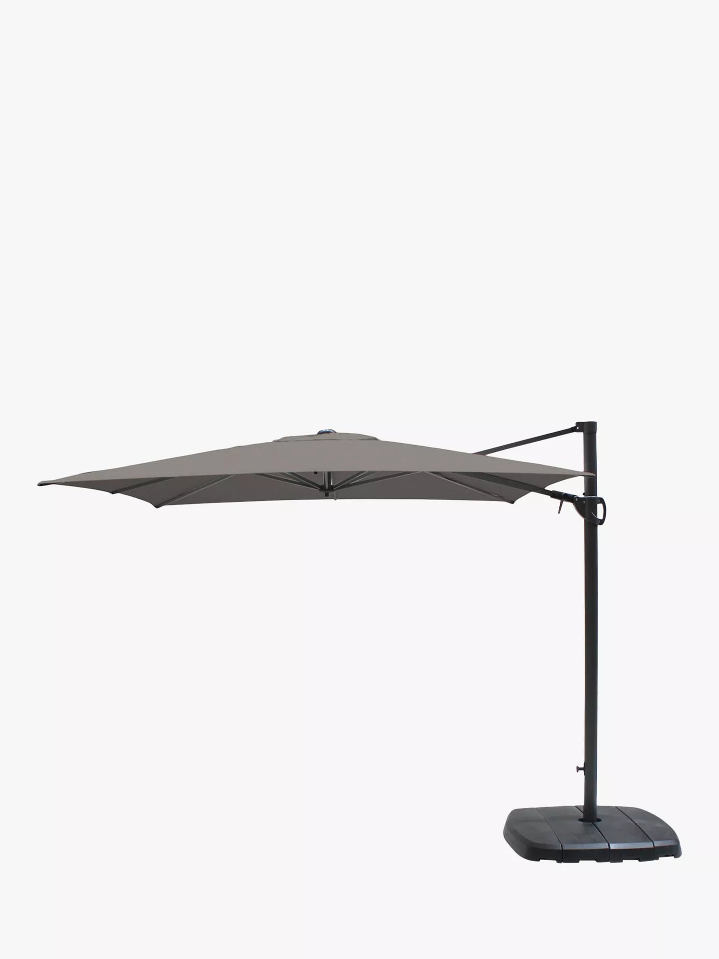 KETTLER Free Arm Square Garden Parasol with Base, 2.5m