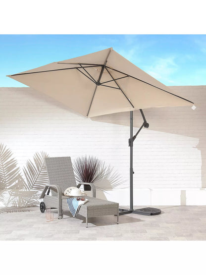 Suntime Wind-Up Tilt Rectangular Parasol, 2 x 3m, Ecru