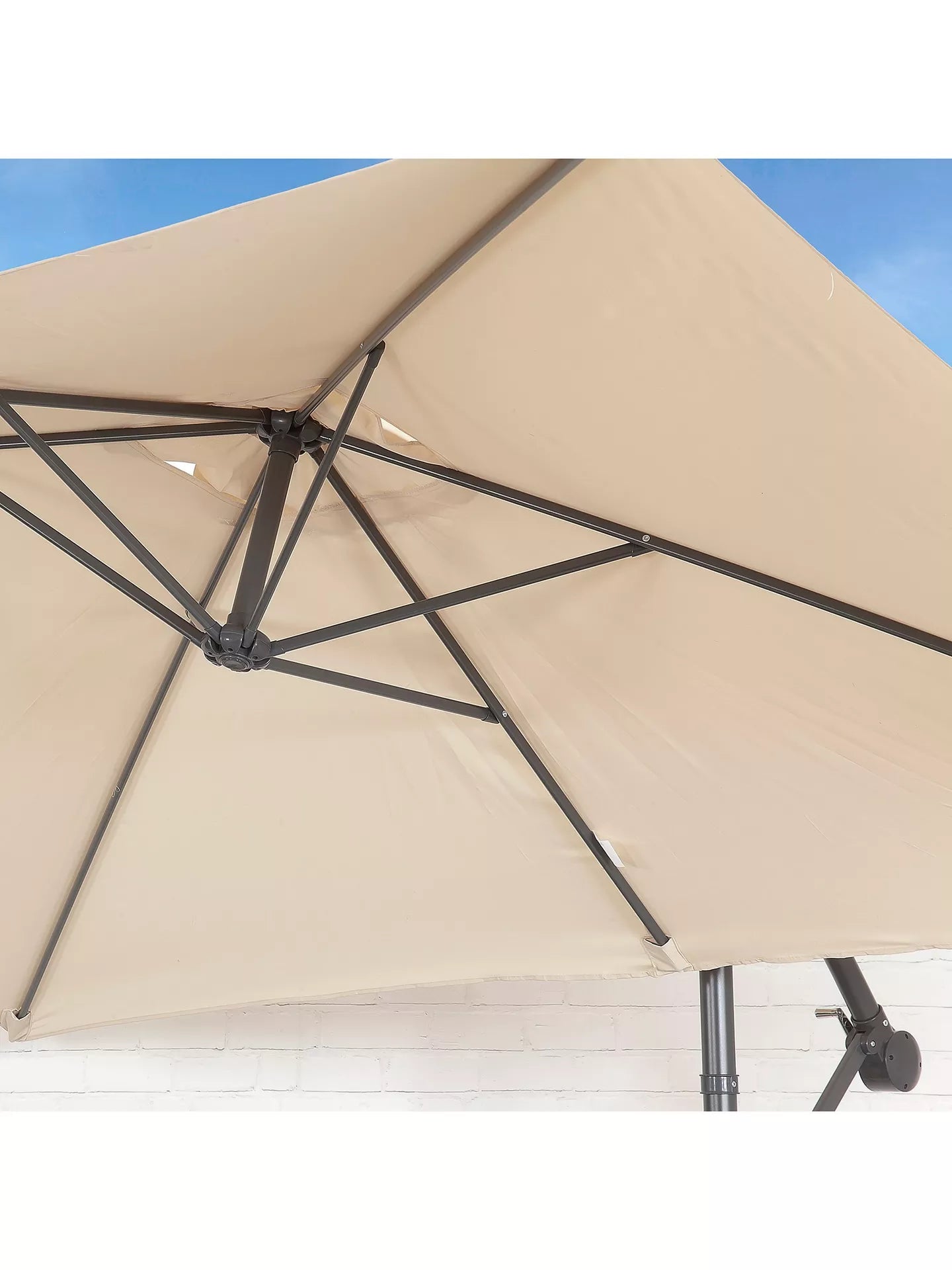 Suntime Wind-Up Tilt Rectangular Parasol, 2 x 3m, Ecru