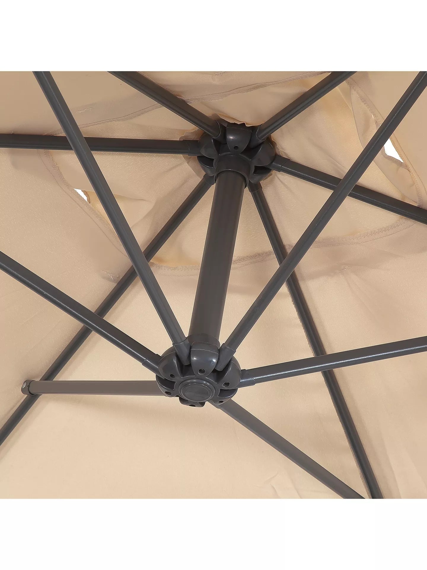 Suntime Wind-Up Tilt Rectangular Parasol, 2 x 3m, Ecru