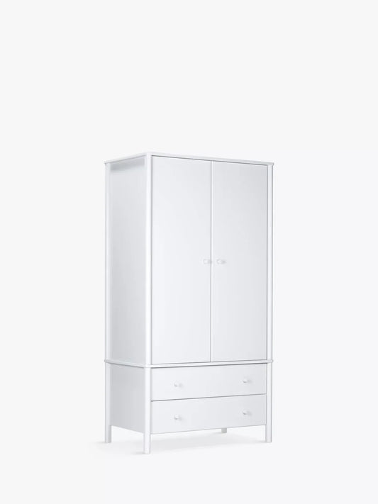 John Lewis Spindle Double Wardrobe in Grey with 2 drawers
