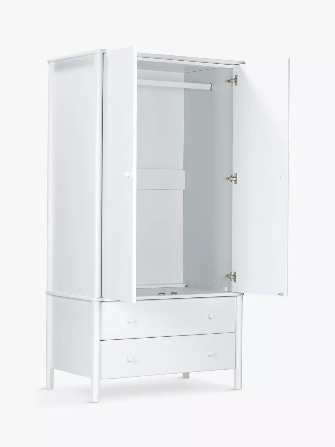 John Lewis Spindle Double Wardrobe in Grey with 2 drawers