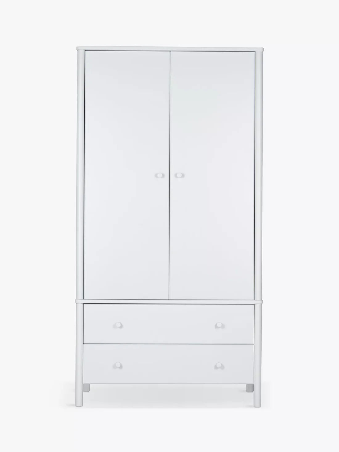 John Lewis Spindle Double Wardrobe in Grey with 2 drawers