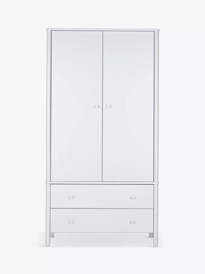 John Lewis Spindle Double Wardrobe in Grey with 2 drawers