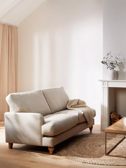 John Lewis Clover Large 3 Seater Sofa, Light Leg, Fine Chenille Natural