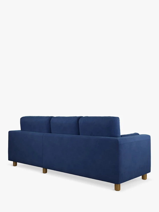 John Lewis Milton RHF Chaise End Sofa, Light Leg, Navy Velvet