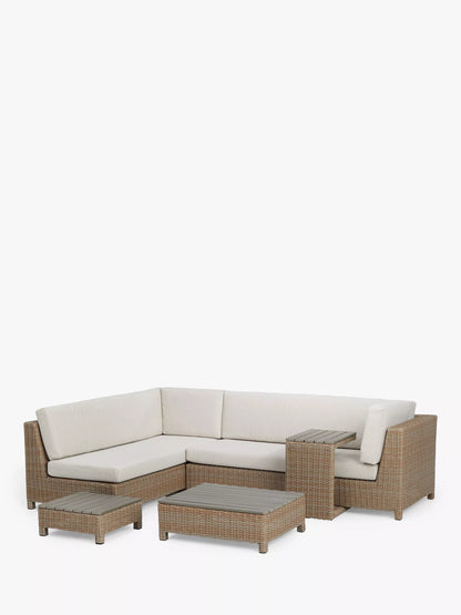 John Lewis Platform Rattan Modular 6-Seater Garden Lounging Set, Natural