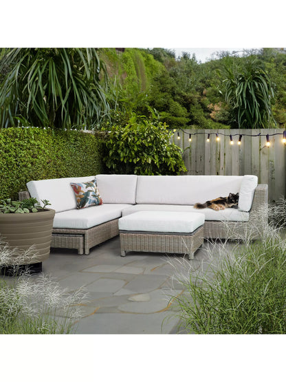 John Lewis Platform Rattan Modular 6-Seater Garden Lounging Set, Natural