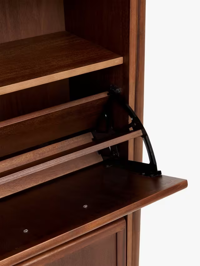 John Lewis Mid Century Shoe Cabinet, 2 Tier, Natural Honey