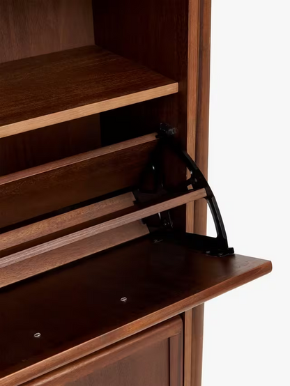 John Lewis Mid Century Shoe Cabinet, 2 Tier, Natural Honey