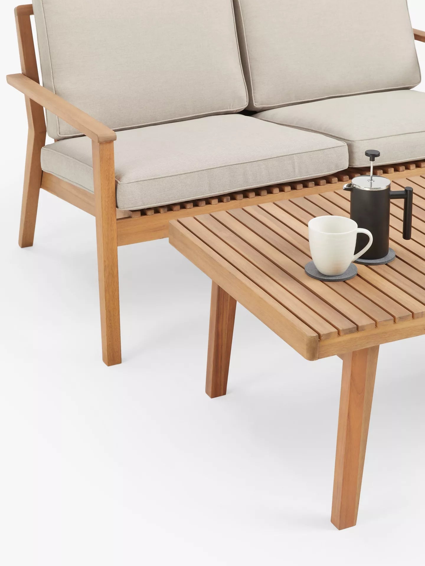 BER SELL CUSHUONS ONKY - John Lewis Mona 2-Seater Garden Sofa, FSC-Certified (Acacia Wood), Natural