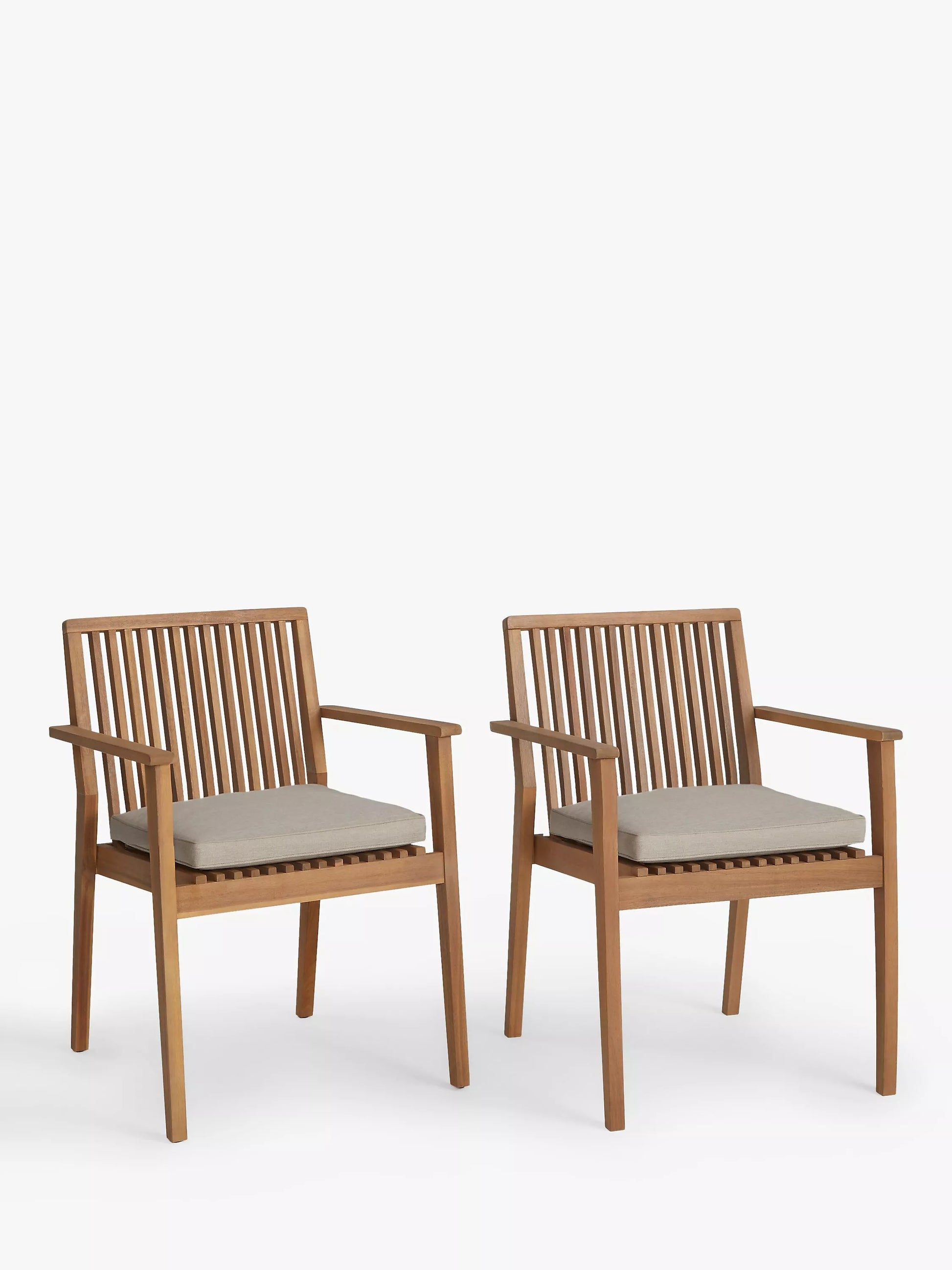 John Lewis Mona Garden Dining Chair, Set of 2, FSC-Certified Natural
