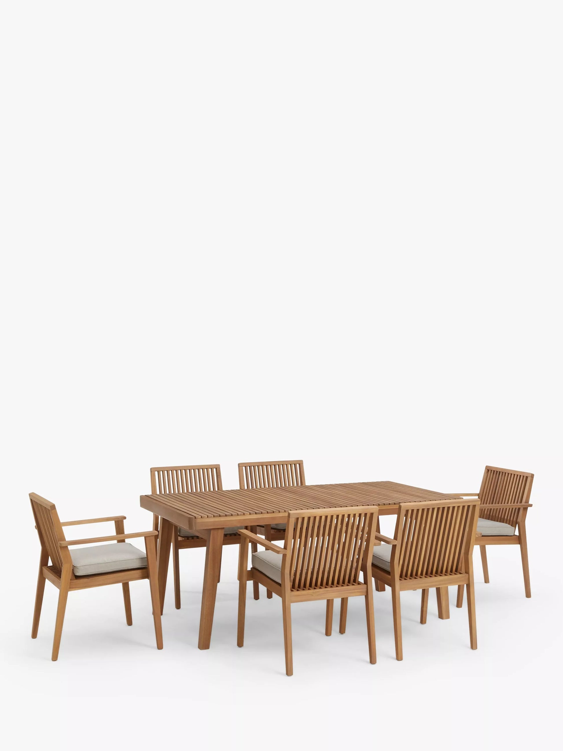 John Lewis Mona Garden Dining Chair, Set of 2, FSC-Certified (Acacia Wood), Natural