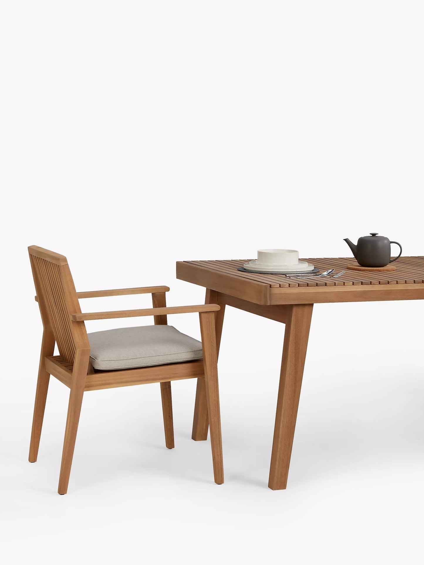 John Lewis Mona Garden Dining Chair, Set of 2, FSC-Certified (Acacia Wood), Natural