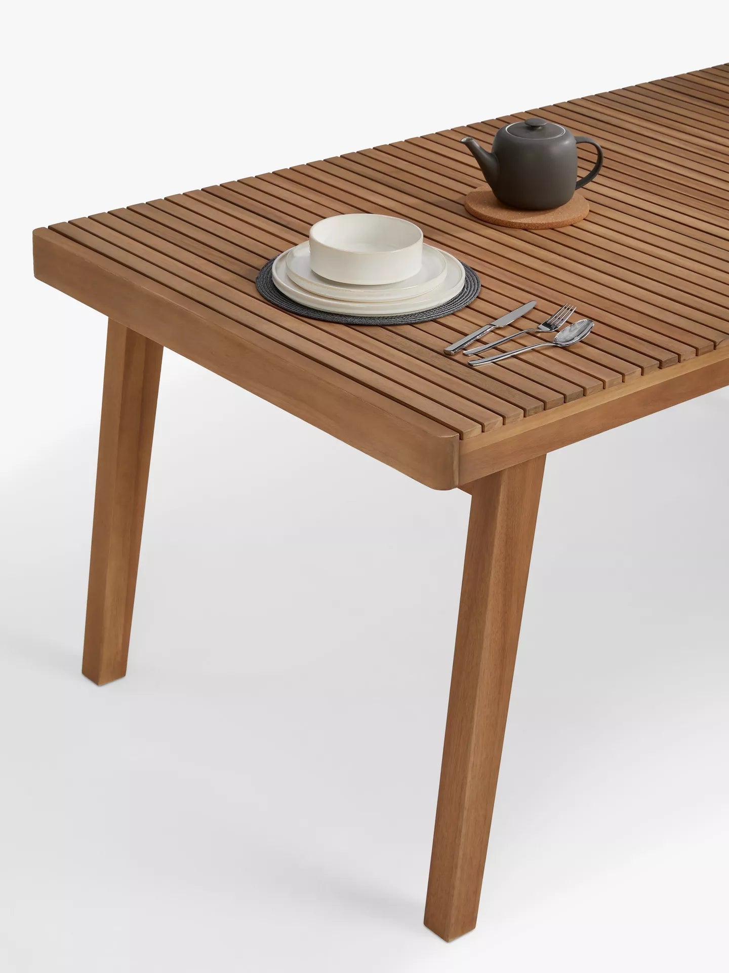 John Lewis Mona Rectangular Garden Dining Table, 175cm (Acacia Wood), Natural