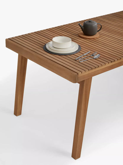 John Lewis Mona Rectangular Garden Dining Table, 175cm (Acacia Wood), Natural