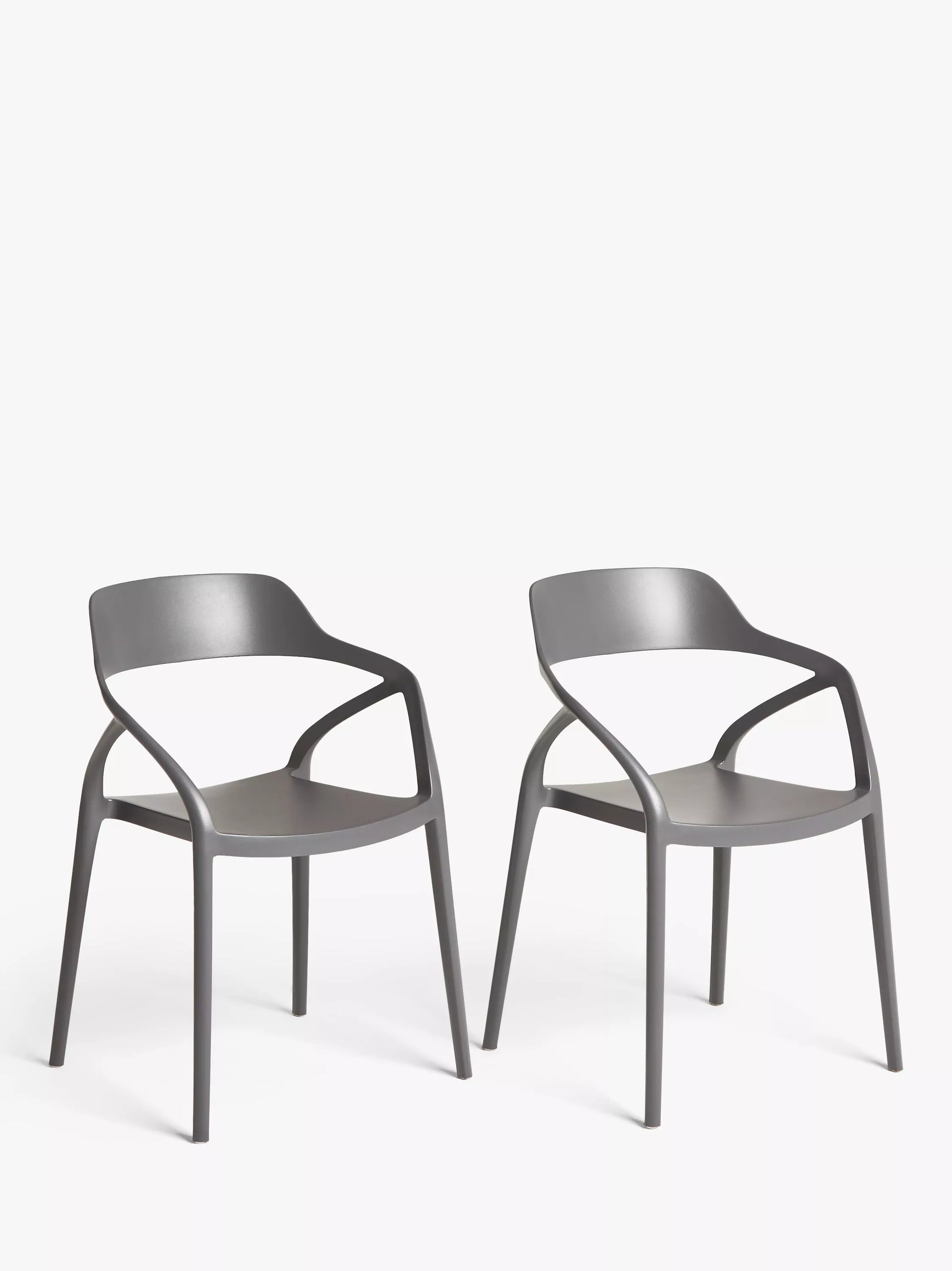 John Lewis Stacking Garden Chair, Set of 2 Grey