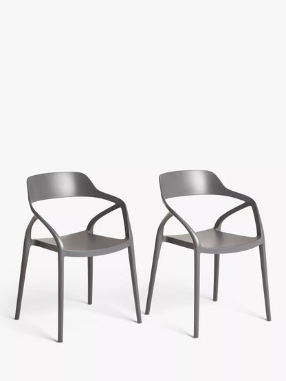 John Lewis Stacking Garden Chair, Set of 2 Grey