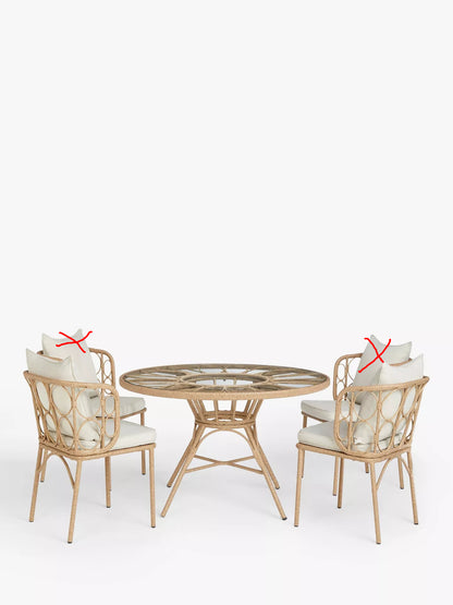John Lewis Infinity 4-Seater Round Garden Dining Table & Chairs Set, Natural