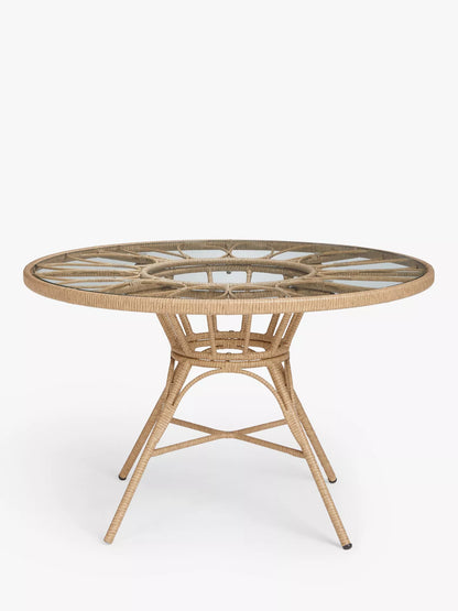 John Lewis Infinity 4-Seater Round Garden Dining Table & Chairs Set, Natural