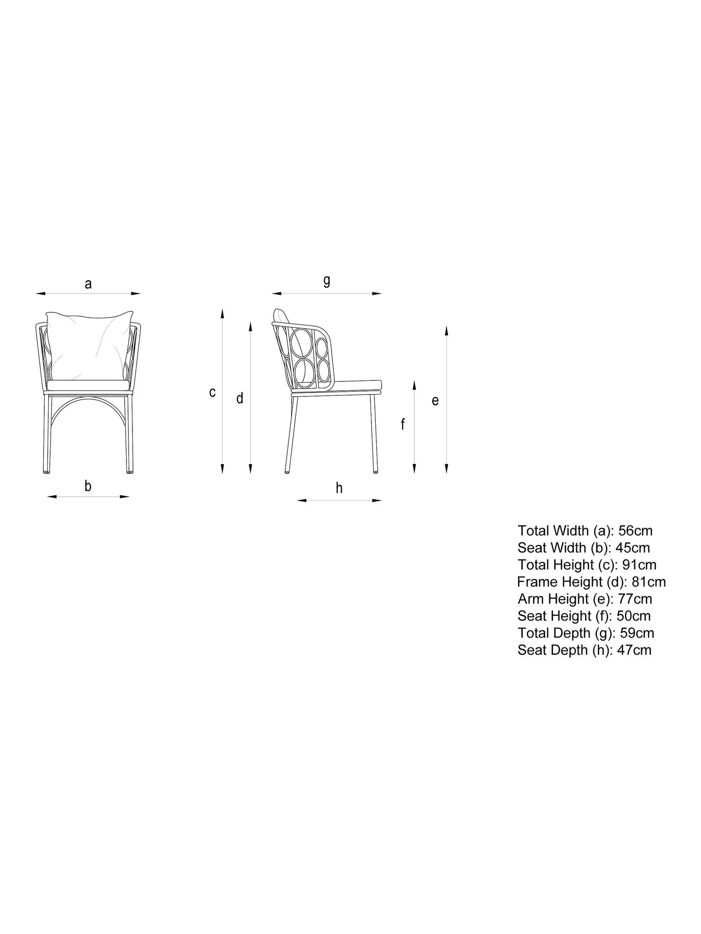 John Lewis Infinity 4-Seater Round Garden Dining Table & Chairs Set, Natural