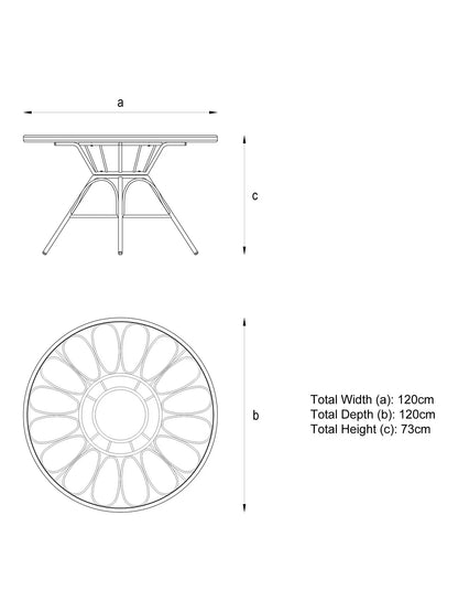 John Lewis Infinity 4-Seater Round Garden Dining Table & Chairs Set, Natural