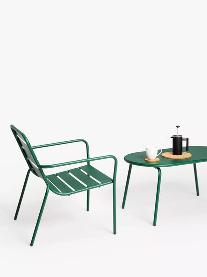 John Lewis ANYDAY Oval Metal Garden Coffee Table, 90cm